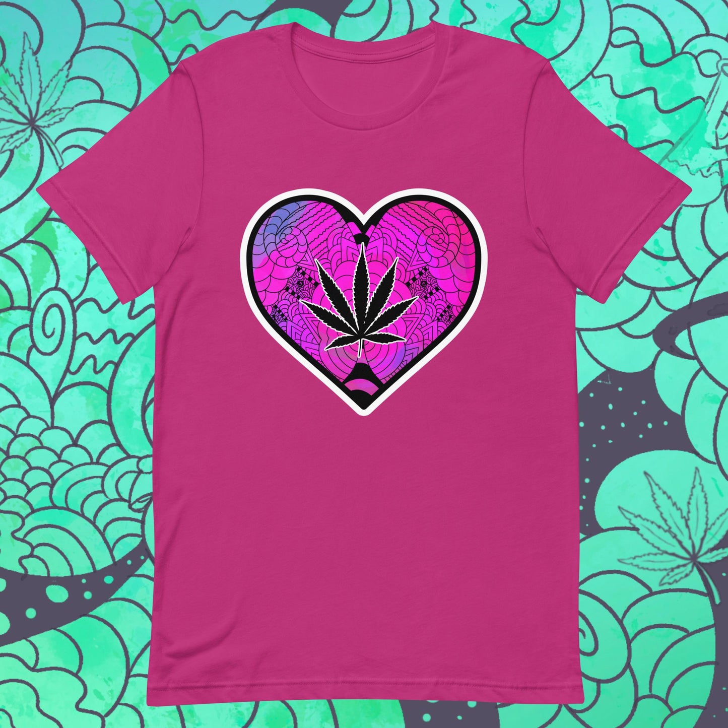 Trippy Cannabis Heart Unisex t-shirt