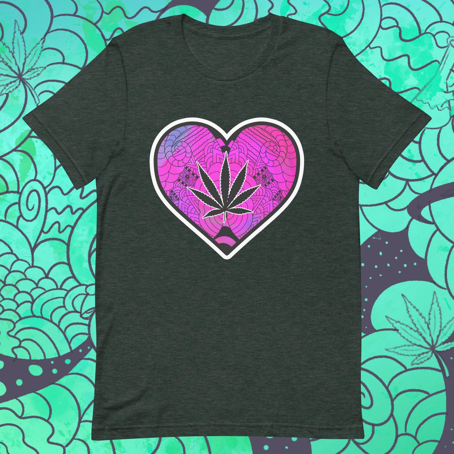 Trippy Cannabis Heart Unisex t-shirt
