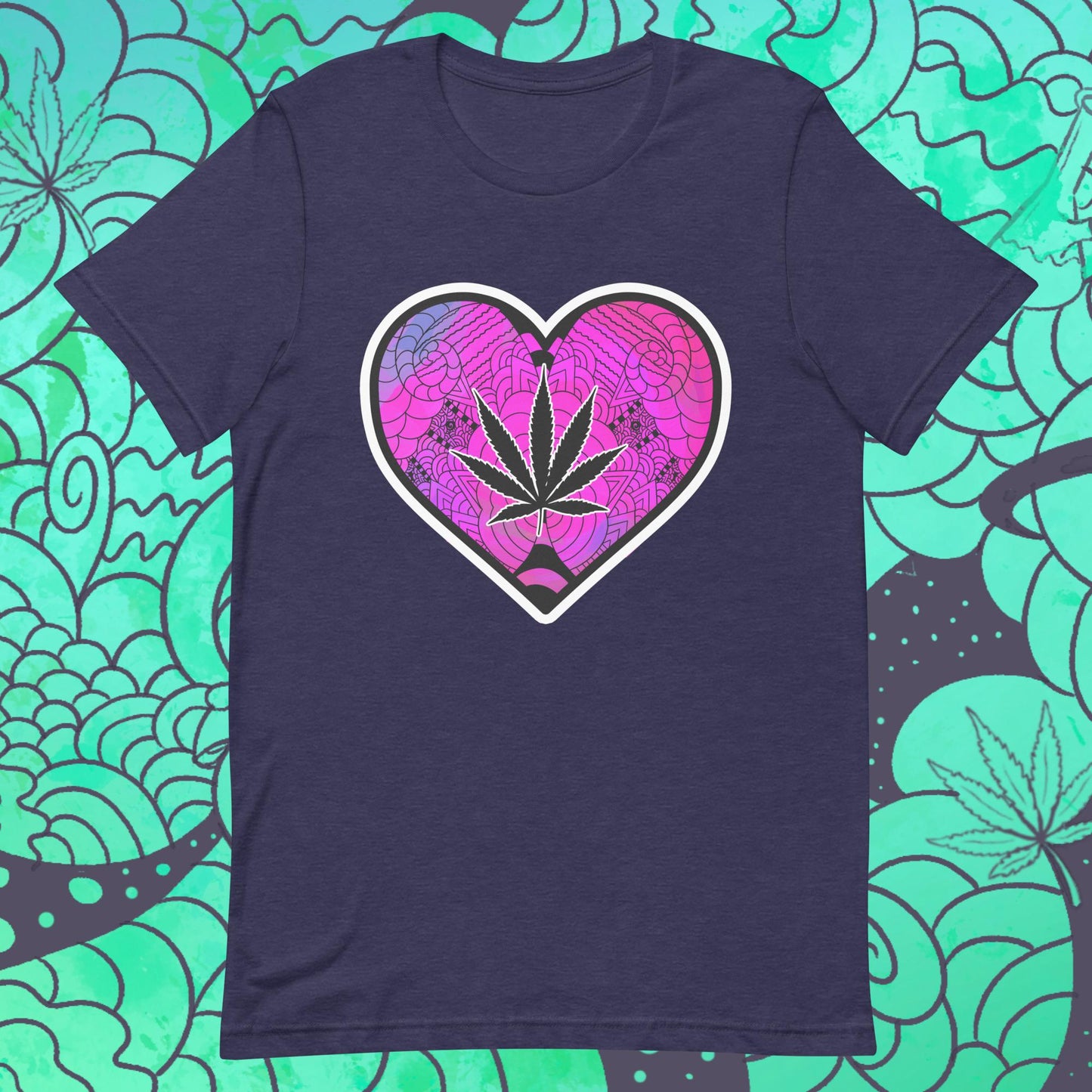 Trippy Cannabis Heart Unisex t-shirt