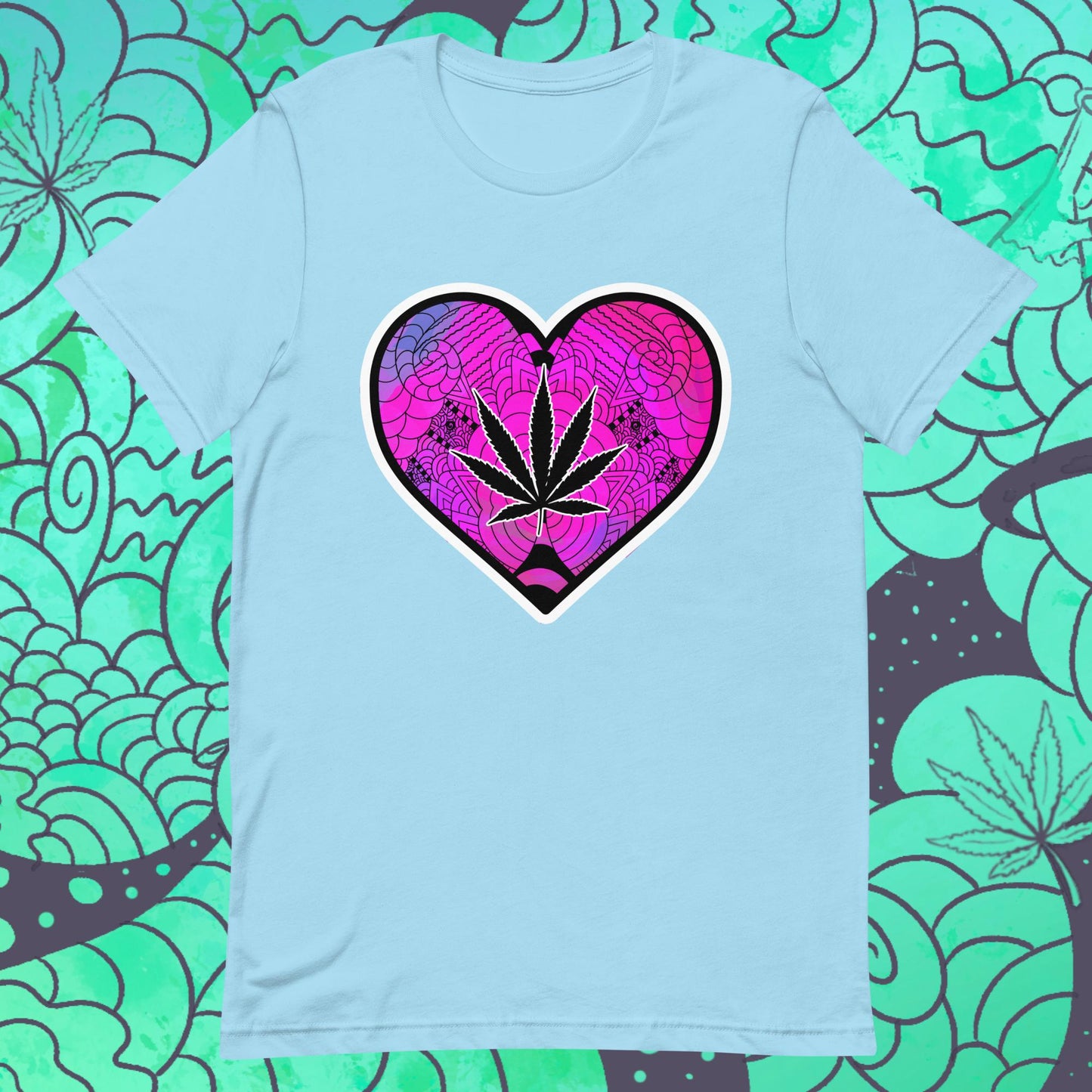 Trippy Cannabis Heart Unisex t-shirt