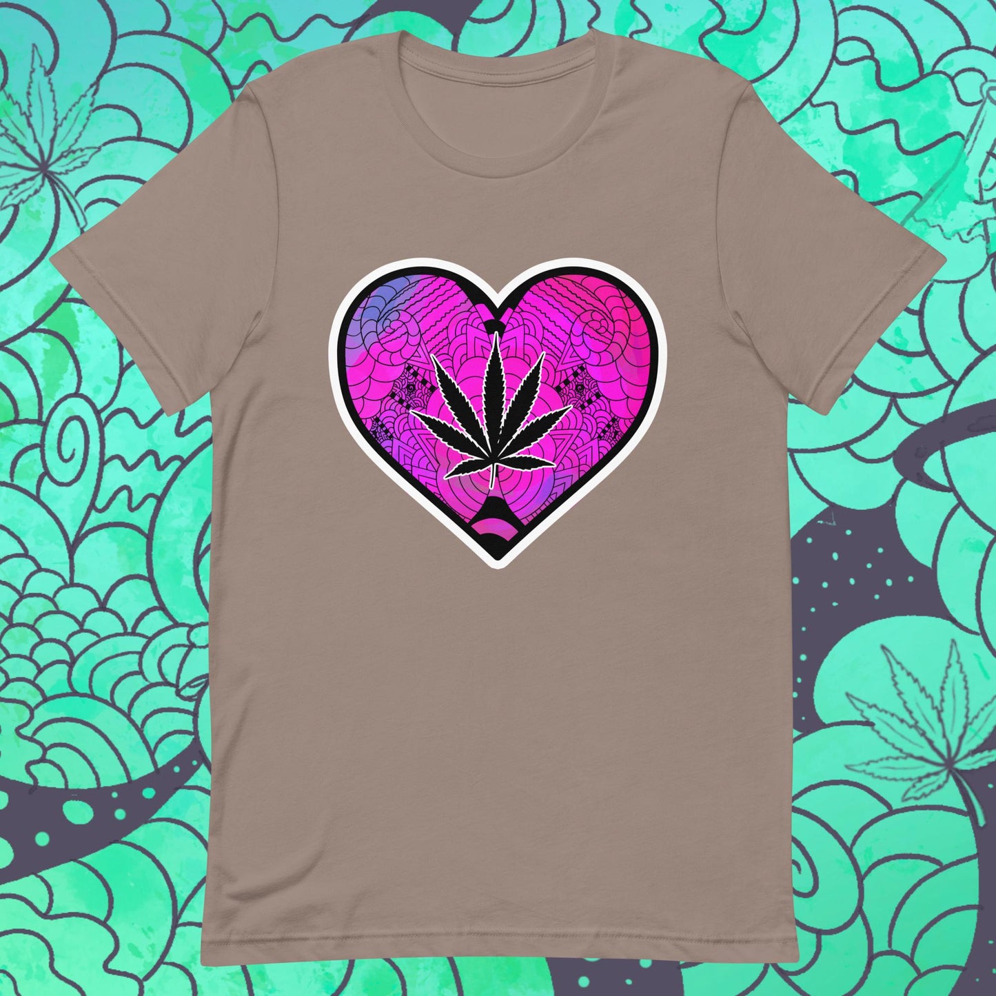 Trippy Cannabis Heart Unisex t-shirt
